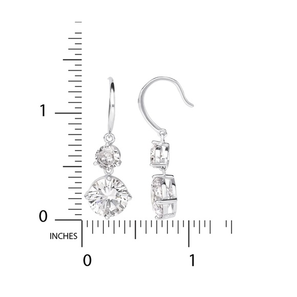 Believe by Brilliance diamond rhinestone silver teardrop dangle earrings✨ - Picture 3 of 6